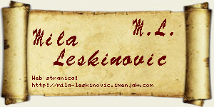 Mila Leškinović vizit kartica
